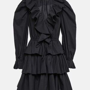 Ulla Johnson Black Ruffled Mini Dress